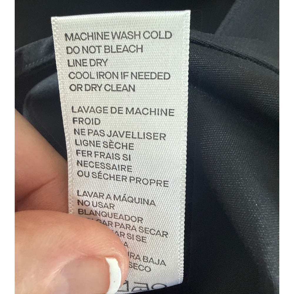 Good American TABBED POPLIN SHIRT GWT0108 BLACK001 Size 3/4 L/XL $125 - Picture 11 of 12
